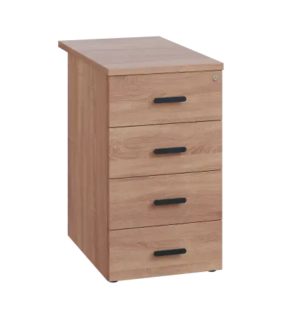 LKC 2 - 71 kontejner přístavný, 4-zásuvkový, deska 25 mm, centrální zámek, dub bardolino